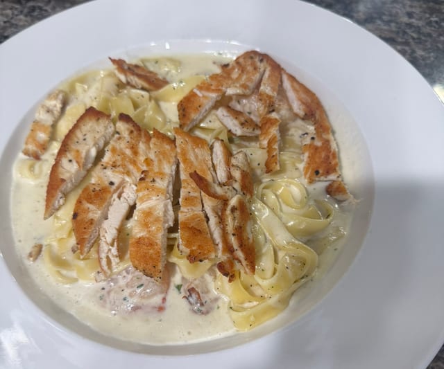 Chicken Fettuccine Alfredo.